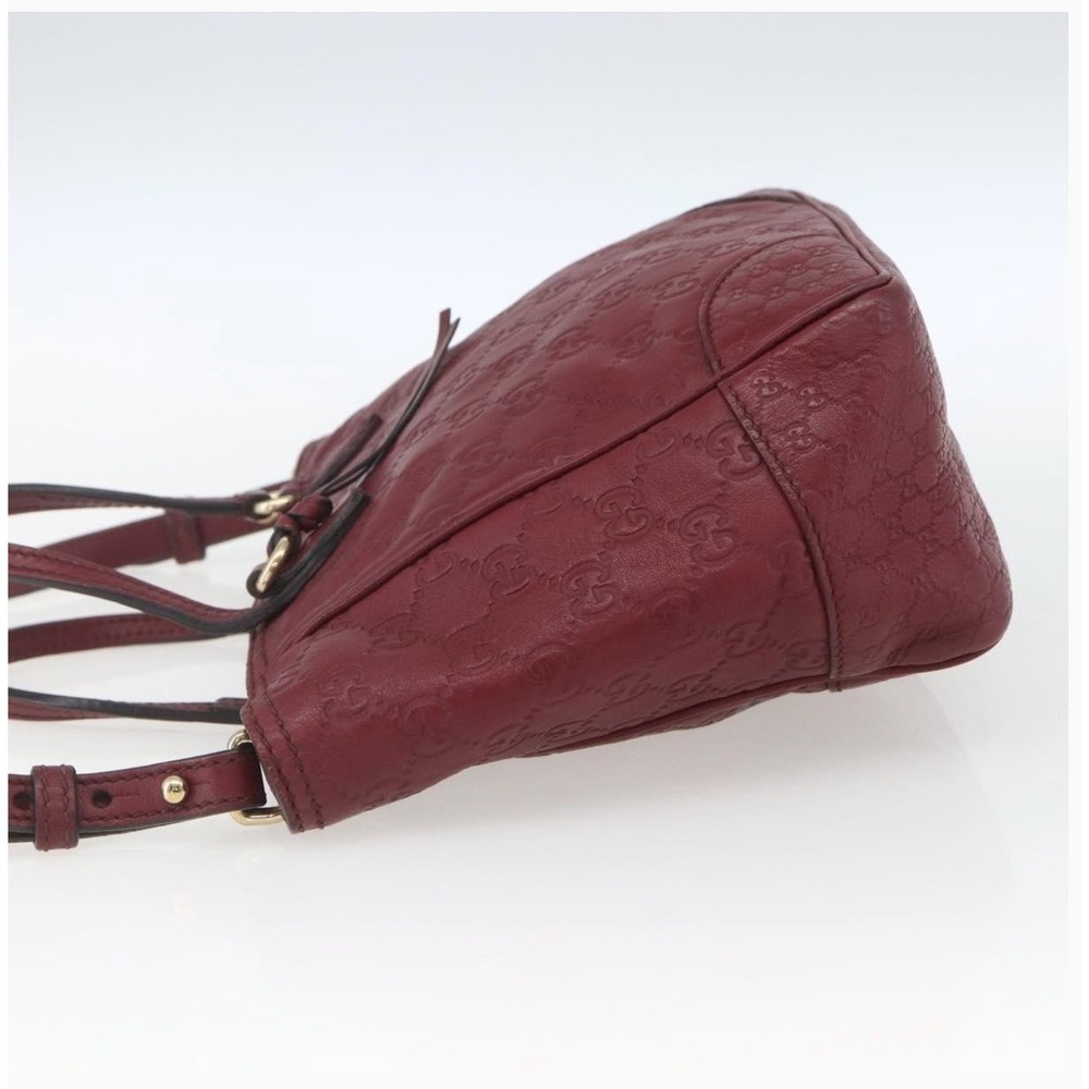 GUCCI Microguccissima Bree Tote Bordeaux Red Leather Handbag Authenticated - Picture 3 of 16